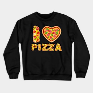 I Love Pizza valentines Day Heart Pepperoni Funny Crewneck Sweatshirt